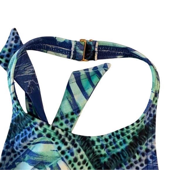 Express High Neck Halter Bikini Top with Three Strap Cut-Out Bottom - Picture 8 of 12